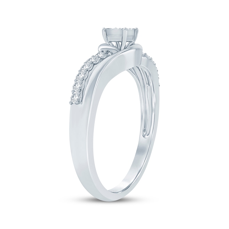 Main Image 2 of Diamond Bypass Promise Ring 1/6 ct tw Sterling Silver