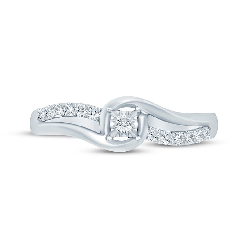 Main Image 3 of Diamond Bypass Promise Ring 1/6 ct tw Sterling Silver