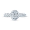 Thumbnail Image 3 of Multi-Diamond Oval Halo Twist Promise Ring 1/5 ct tw 10K White Gold