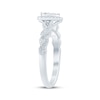 Thumbnail Image 2 of Multi-Diamond Heart Halo Twist Promise Ring 1/5 ct tw 10K White Gold