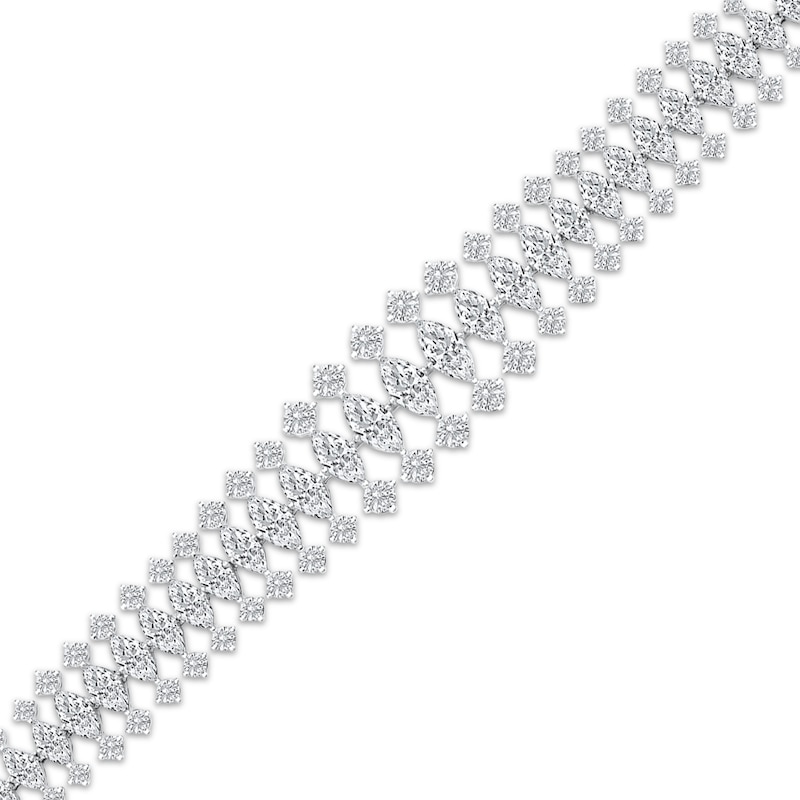 Main Image 2 of KAY Lab-Grown Diamonds Marquise & Round-Cut Graduated Bracelet 24 ct tw 14K White Gold