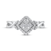 Thumbnail Image 3 of Multi-Diamond Cushion Halo Tilted Promise Ring 1/6 ct tw 10K White Gold