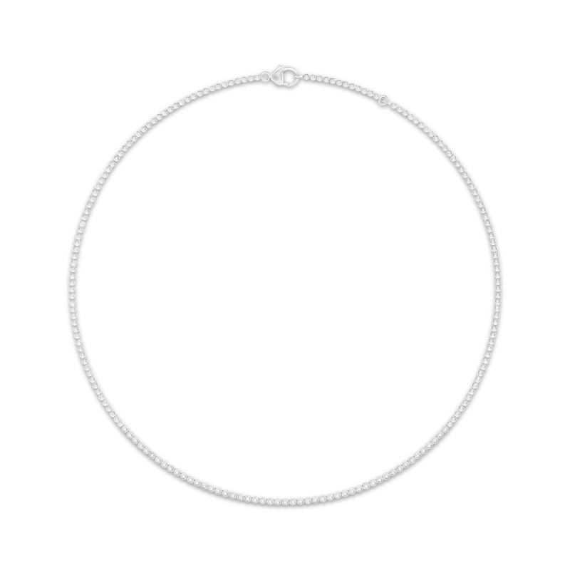Main Image 1 of KAY Lab-Grown Diamonds Bezel-Set Diamond Necklace 1 ct tw 10K White Gold 17&quot;
