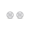 Thumbnail Image 2 of Multi-Diamond Circle Halo Stud Earrings 1/4 ct tw 10K White Gold