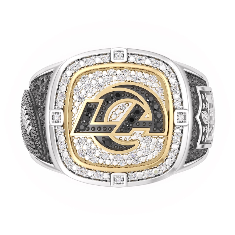 Main Image 1 of True Fans Los Angeles Rams Championship Ring Sterling Silver & 10K Yellow Gold Ring