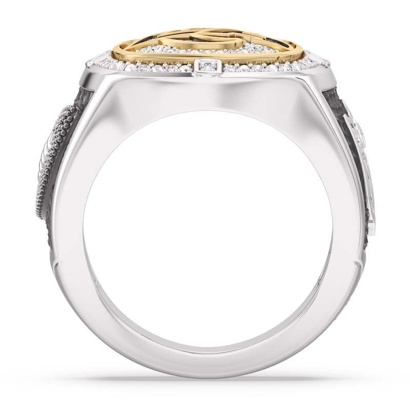 Main Image 2 of True Fans Los Angeles Rams Championship Ring Sterling Silver & 10K Yellow Gold Ring