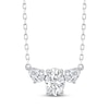 Thumbnail Image 1 of Memories Moments Magic Oval-Cut & Pear-Shaped Lab-Grown Diamond Three-Stone Necklace 3/4 ct tw 14K White Gold 18&quot;