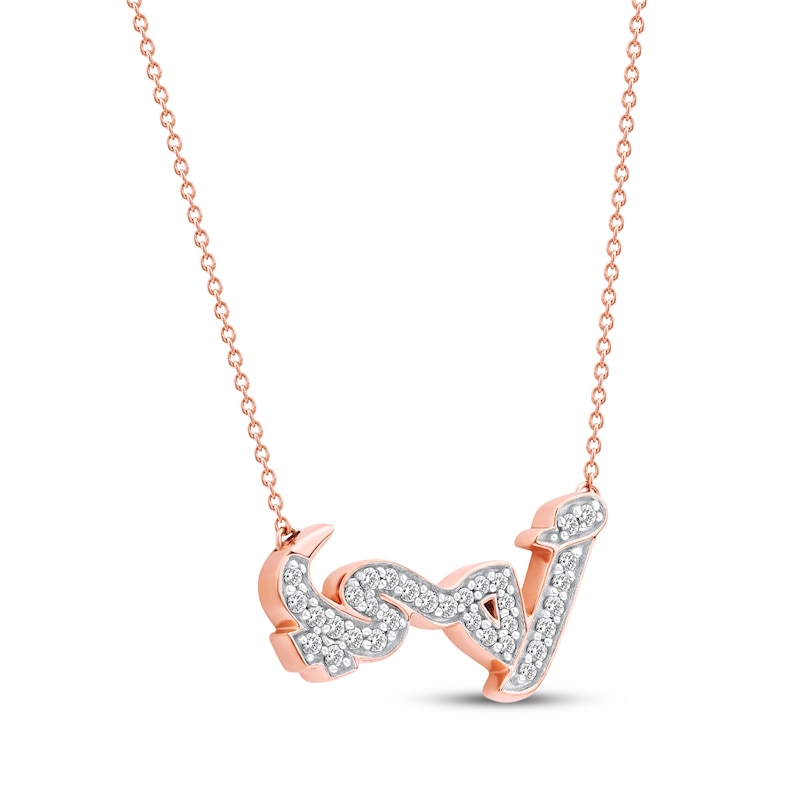 Main Image 2 of Diamond Arabic &quot;Mother&quot; Necklace 1/5 ct tw 10K Rose Gold 18&quot;