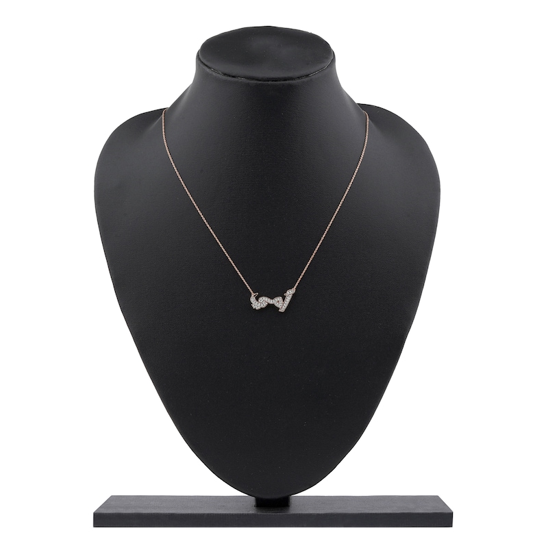 Main Image 5 of Diamond Arabic &quot;Mother&quot; Necklace 1/5 ct tw 10K Rose Gold 18&quot;
