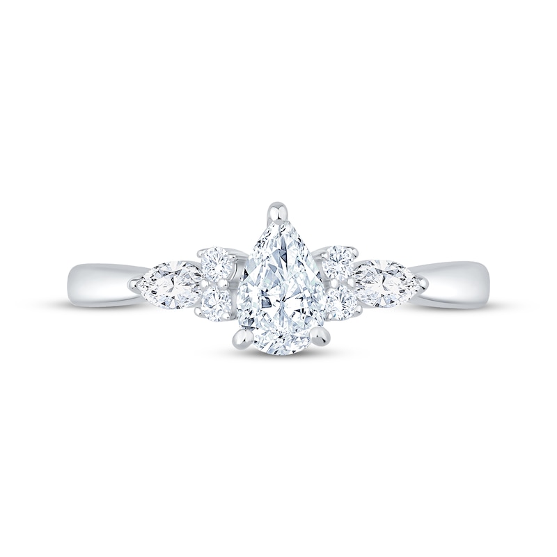 Main Image 3 of Now + Forever Lab-Grown Diamonds Pear-Shaped Engagement Ring 3/4 ct tw 14K White Gold