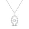 Thumbnail Image 1 of Unstoppable Love Diamond Oval Halo Necklace 1/2 ct tw 10K White Gold 19&quot;