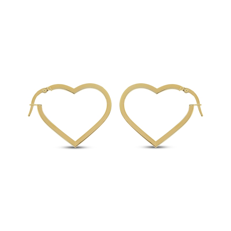 Main Image 2 of Heart-Shaped Hoop Earrings 10K Yellow Gold