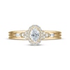 Thumbnail Image 3 of Oval-Cut Diamond Halo Engagement Ring 1/2 ct tw 14K Yellow Gold
