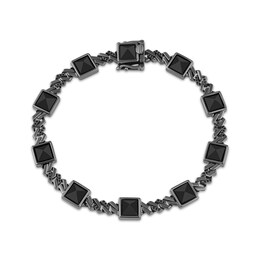 Ink & Ice Men's Black Onyx & Black Diamond Bracelet 1/4 ct tw Black Rhodium-Plated Sterling Silver 8.5&quot;