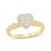 Thumbnail Image 1 of Now + Forever Multi-Diamond Heart-Shaped Engagement Ring 1/3 ct tw 10K Yellow Gold