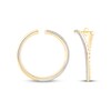 Thumbnail Image 3 of Diamond Pavé Open Hoop Earrings 3/4 ct tw 10K Yellow Gold