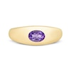 Thumbnail Image 3 of Oval-Cut Amethyst Solitaire Bezel-Set Signet Ring 10K Yellow Gold