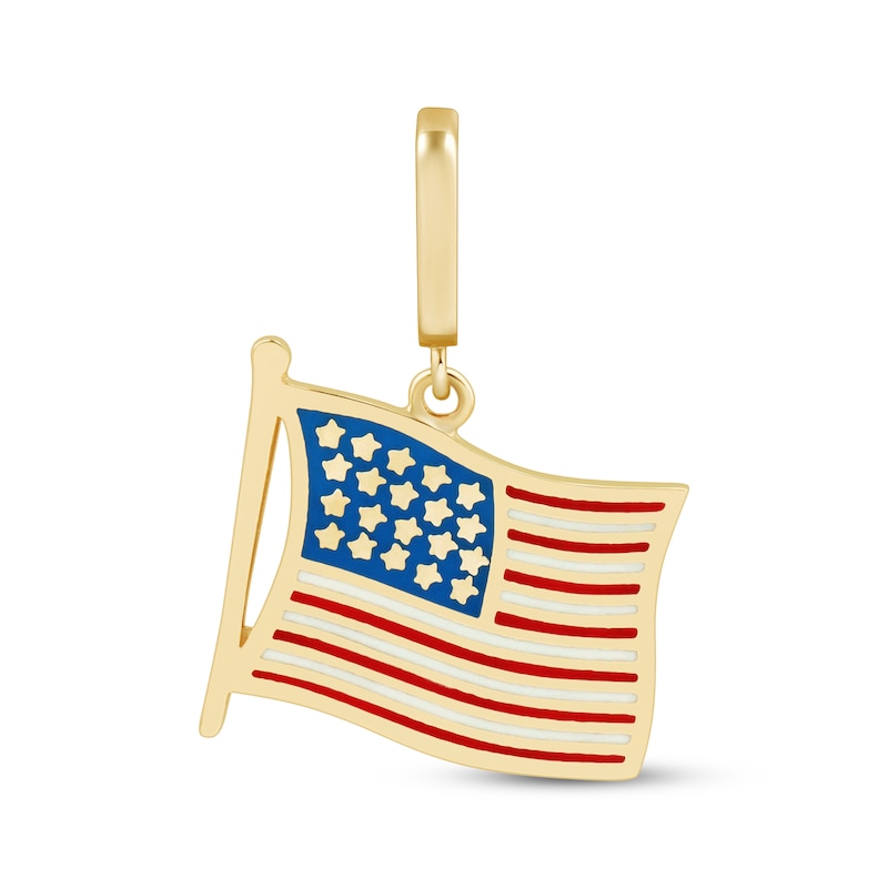 Main Image 1 of Charmed Memories Flag Enamel Charm 10K Yellow Gold