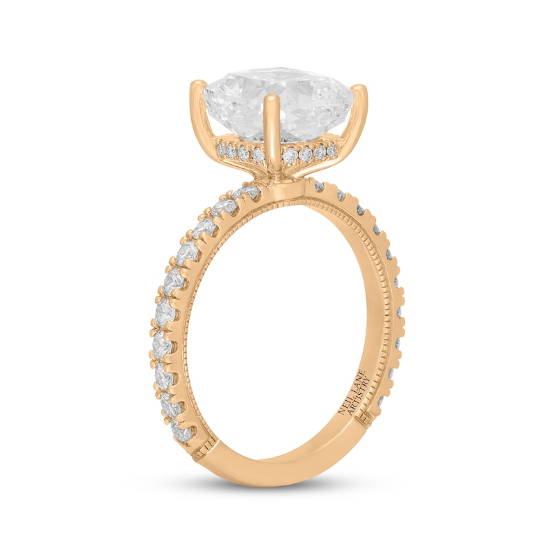 Main Image 2 of Neil Lane Artistry Cushion-Cut Lab-Grown Diamond Engagement Ring 4-5/8 ct tw 14K Yellow Gold