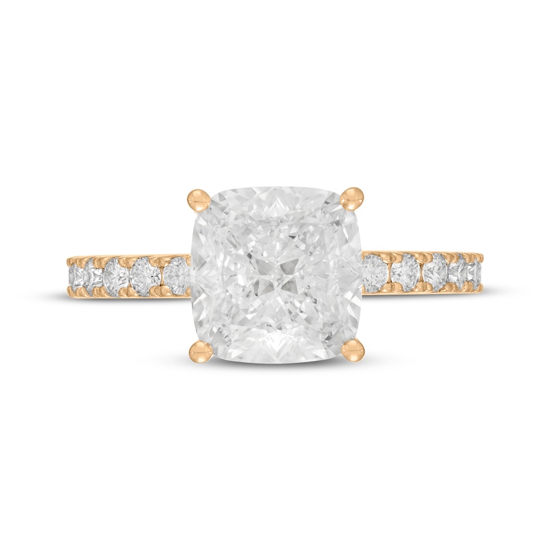 Main Image 3 of Neil Lane Artistry Cushion-Cut Lab-Grown Diamond Engagement Ring 4-5/8 ct tw 14K Yellow Gold