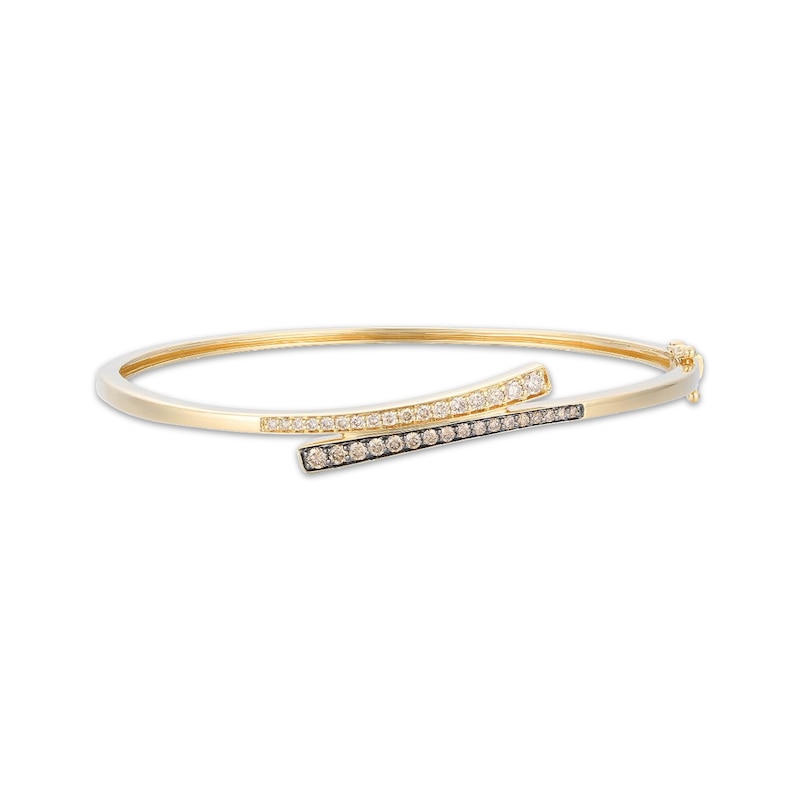 Main Image 1 of Le Vian Good Karma Diamond Bypass Bangle Bracelet 5/8 ct tw 14K Honey Gold 7.25&quot;