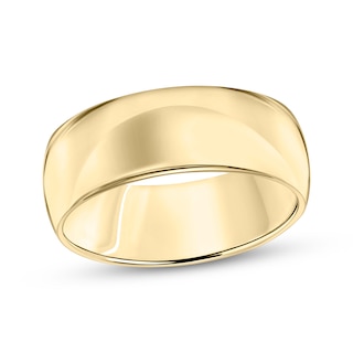 Now + Forever Men's Domed Comfort-Fit Engravable Wedding Band 10K Yellow Gold 8mm