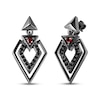 Thumbnail Image 1 of Star Wars Darth Vader Garnet & Black Diamond Drop Earrings 1/5 ct tw Black Rhodium-Plated Sterling Silver