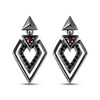 Thumbnail Image 2 of Star Wars Darth Vader Garnet & Black Diamond Drop Earrings 1/5 ct tw Black Rhodium-Plated Sterling Silver