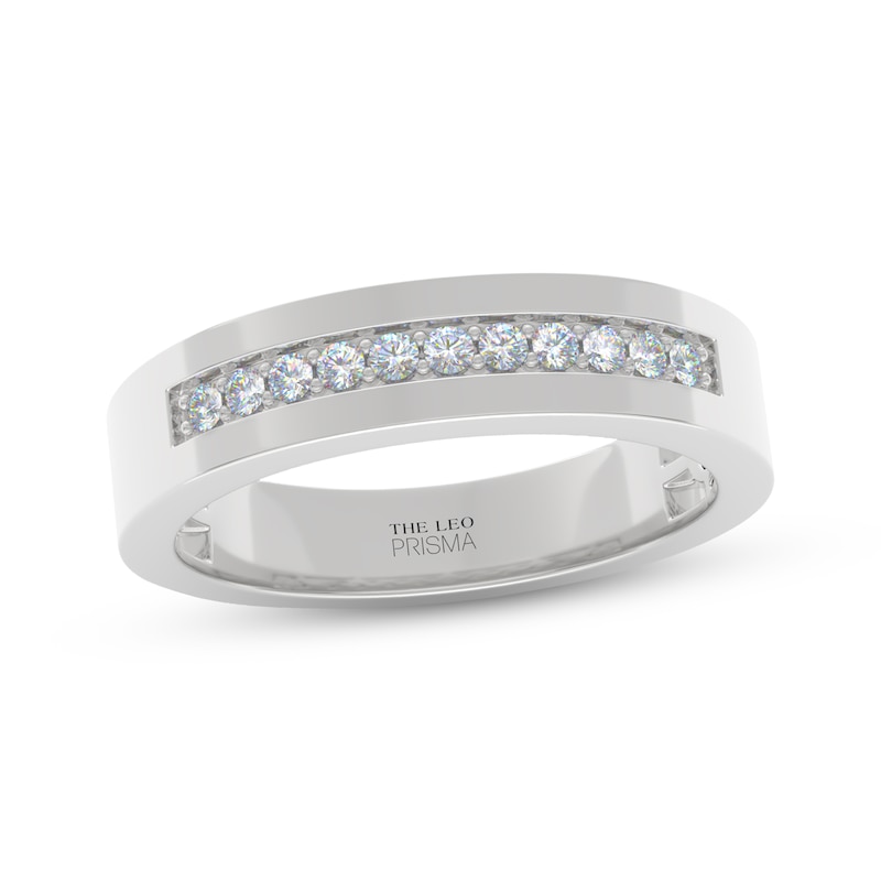Main Image 1 of Men's THE LEO Prisma Diamond Wedding Band 1/4 ct tw 14K White Gold