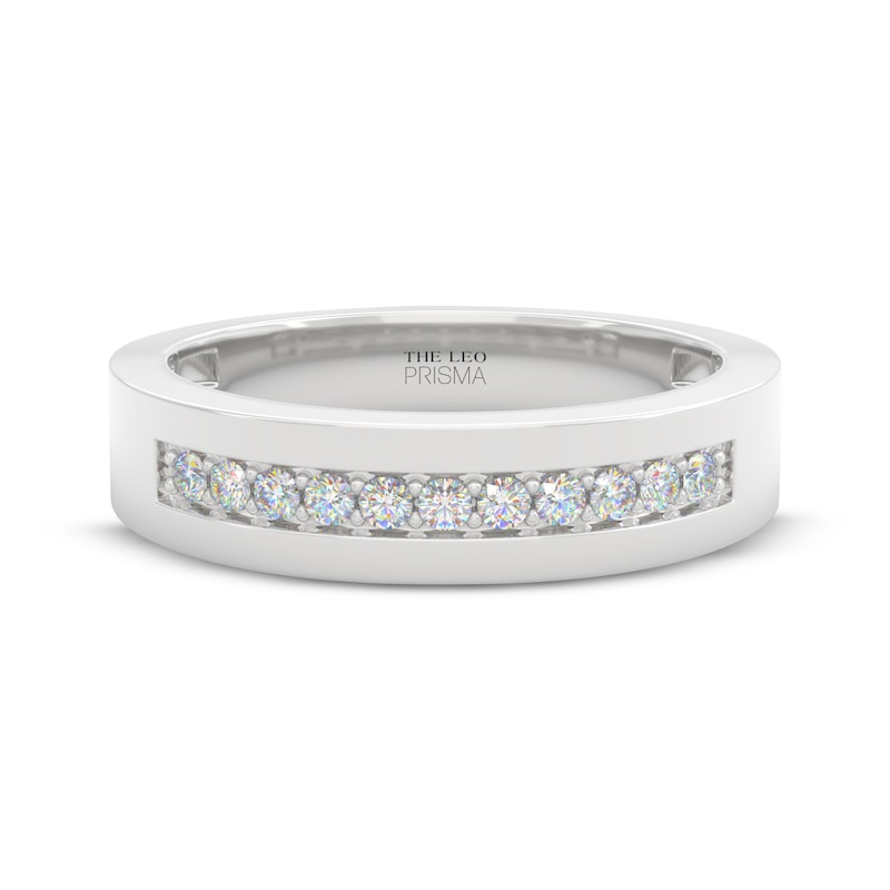 Main Image 3 of Men's THE LEO Prisma Diamond Wedding Band 1/4 ct tw 14K White Gold
