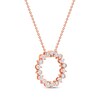 Thumbnail Image 2 of Diamond Squiggle Circle Necklace 1/3 ct tw 10K Rose Gold 18&quot;