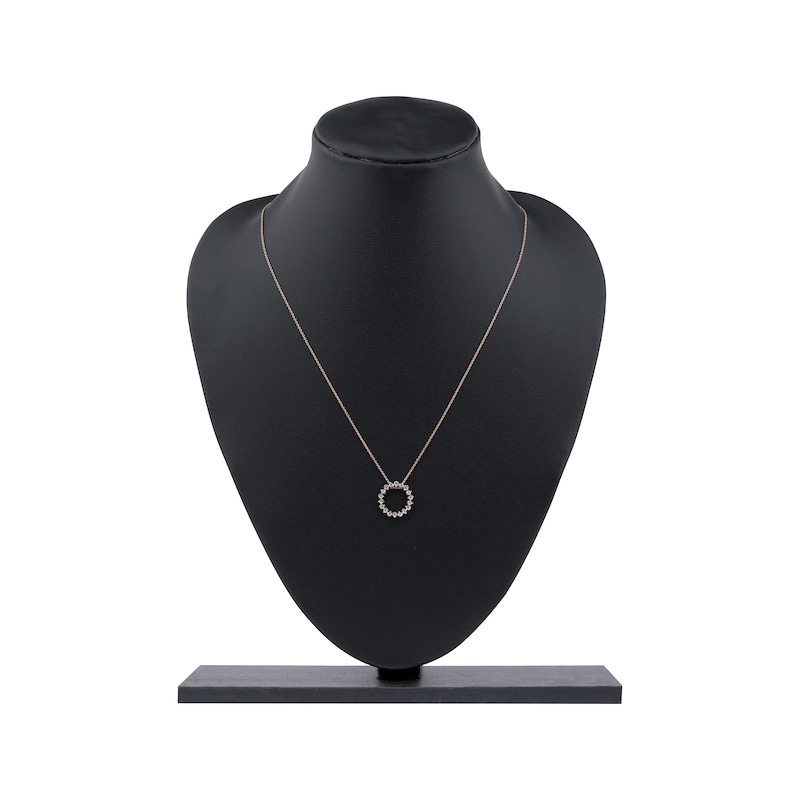 Main Image 6 of Diamond Squiggle Circle Necklace 1/3 ct tw 10K Rose Gold 18"