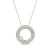 Thumbnail Image 1 of Pear-Shaped Diamond Two-Row Circle Necklace 1 ct tw 10K Yellow Gold 18&quot;