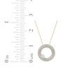 Thumbnail Image 5 of Pear-Shaped Diamond Two-Row Circle Necklace 1 ct tw 10K Yellow Gold 18&quot;