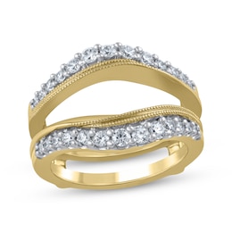 Now + Forever Diamond & Milgrain Twist Enhancer Ring 3/4 ct tw 14K Yellow Gold