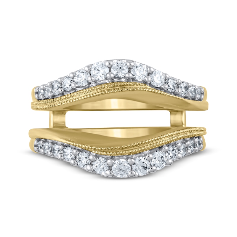 Main Image 2 of Now + Forever Diamond & Milgrain Twist Enhancer Ring 3/4 ct tw 14K Yellow Gold