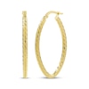 Thumbnail Image 1 of Italian Brilliance Diamond-Cut Oval Hoop Earrings 14K Yellow Gold 25mm