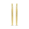 Thumbnail Image 2 of Italian Brilliance Diamond-Cut Oval Hoop Earrings 14K Yellow Gold 25mm