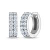 Thumbnail Image 1 of KAY Lab-Grown Diamonds Two-Row Pavé Huggie Hoop Earrings 1 ct tw 10K White Gold