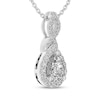 Thumbnail Image 2 of Pear-Shaped White Lab-Created Sapphire Drop Necklace Sterling Silver 18"