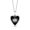Thumbnail Image 1 of Disney Treasures Hocus Pocus Amethyst, Black Onyx & Diamond Eye Necklace 1/8 ct tw Sterling Silver 19"
