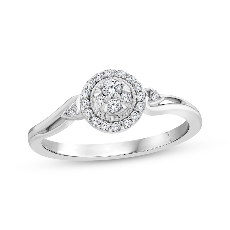 Main Image 1 of KAY Lab-Grown Diamonds Multi-Stone Circle Halo Promise Ring 1/5 ct tw Sterling Silver