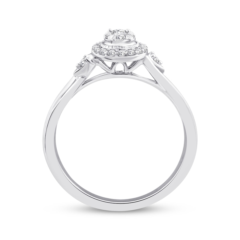 Main Image 3 of KAY Lab-Grown Diamonds Multi-Stone Circle Halo Promise Ring 1/5 ct tw Sterling Silver