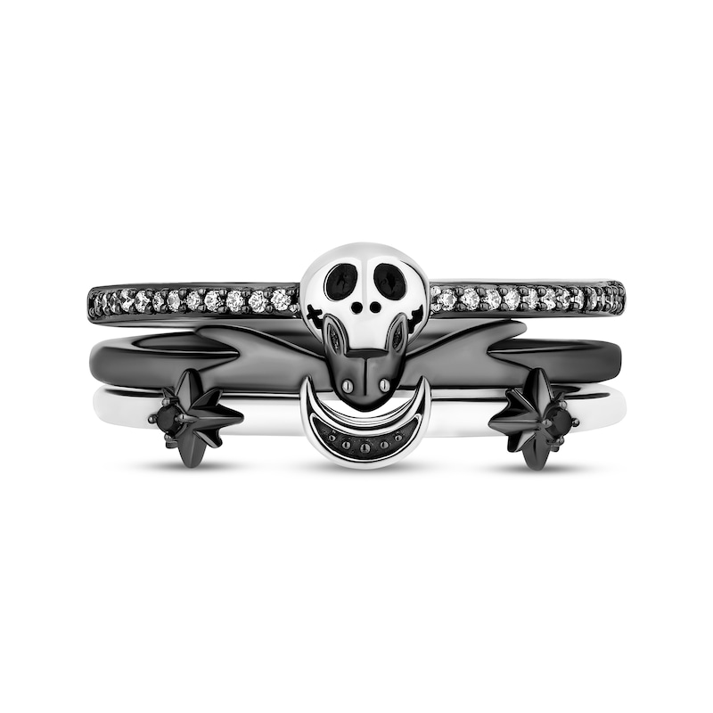 Main Image 3 of Disney Treasures The Nightmare Before Christmas "Jack Skellington" Spooky Symbols Diamond Ring 1/15 ct tw Sterling Silver