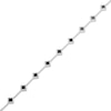 Thumbnail Image 2 of Clover-Shaped Black Onyx & White Lab-Created Sapphire Station Bracelet Sterling Silver 7.25"