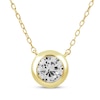 Thumbnail Image 1 of STUDIO BY KAY White Lab-Created Sapphire Bezel-Set Solitaire Necklace 24K Yellow Gold Vermeil Sterling Silver 18"