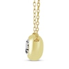 Thumbnail Image 2 of STUDIO BY KAY White Lab-Created Sapphire Bezel-Set Solitaire Necklace 24K Yellow Gold Vermeil Sterling Silver 18"