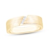 Thumbnail Image 1 of Now + Forever Lab-Grown Diamonds Men's Brushed Wedding Band 1/20 ct tw 14K Yellow Gold