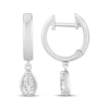 Thumbnail Image 3 of KAY Lab-Grown Diamonds Pear-Shaped Solitaire Dangle Hoop Earrings 1/2 ct tw 10K White Gold (F/SI2)