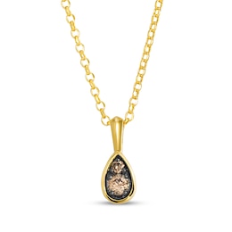 Le Vian Diamond Teardrop Frame Necklace 1/6 ct tw 14K Honey Gold 19"